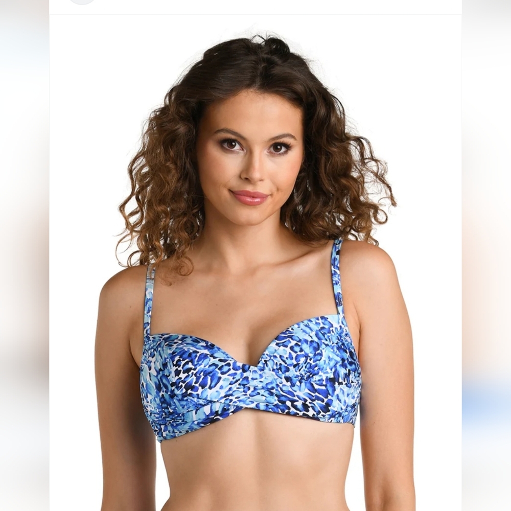 La Blanca Women's Aquatic Nature Wrap Bralette Bikini Top  Sz 4 NWT